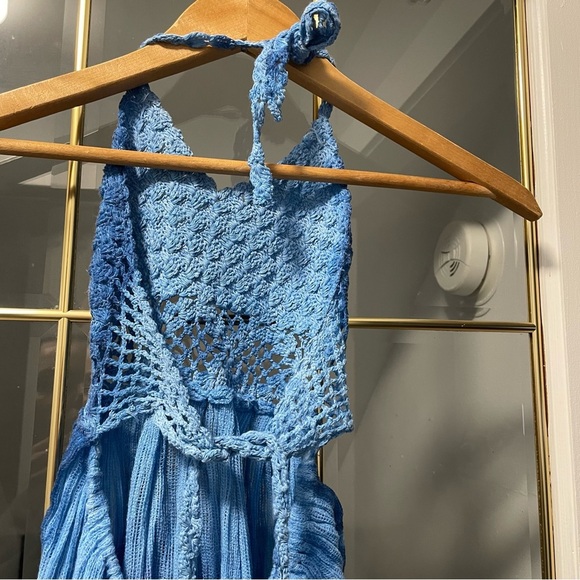 Blue Crochet Kids Casual Dress - Picture 5 of 8